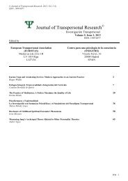 COMPLETE Journal of Transpersonal Research, 2013, Vol. 5 (1)