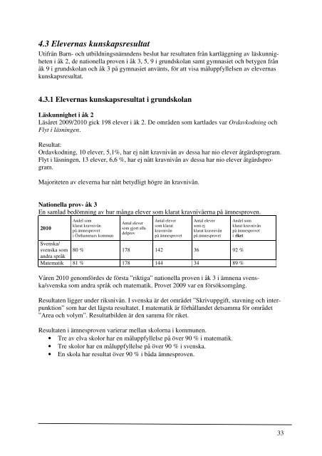 Kvalitetsredovisning 2010 - ÃƒÂ–sthammars kommun