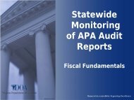 Monitoring APA Reports - Virginia Department of Accounts