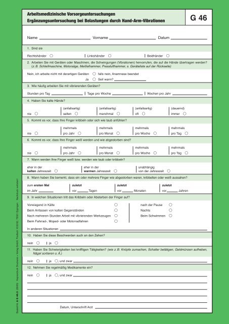 G 46 Ergänzungsuntersuchung