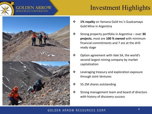 May 2012 - Golden Arrow Resources Corporation