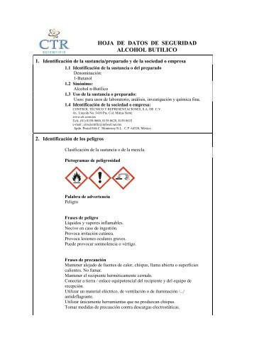 1-Butanol MSDS - CTR Scientific