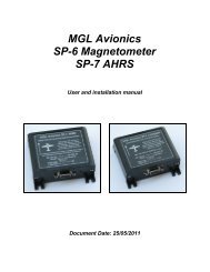 SP-6 and SP-7 User and installation manual - MGL Avionics