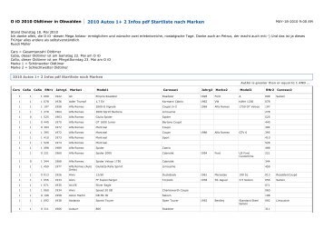 O iO 2010 Oldtimer in Obwalden 2010 Autos 1+ 2 Infos pdf Startliste ...