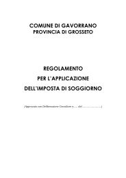 REGOLAMENTO IMPOSTA DI SOGGIORNO - Comune di Gavorrano