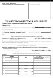 VLOGA ZA UVELJAVLJANJE PRAVIC IZ JAVNIH SREDSTEV