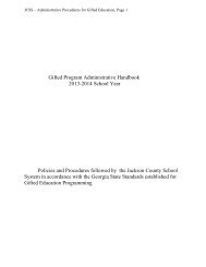 Gifted Program Administrative Handbook - Jackson County Schools