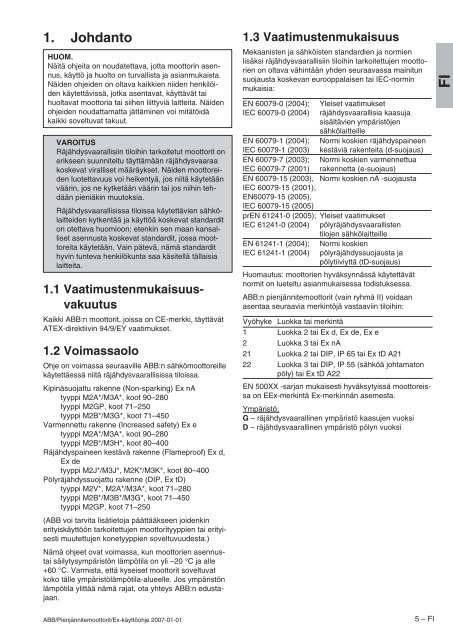 ATEX-moottorit asennusopas - Auser