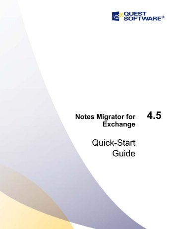 Notes Migrator for Exchange - Quest Software