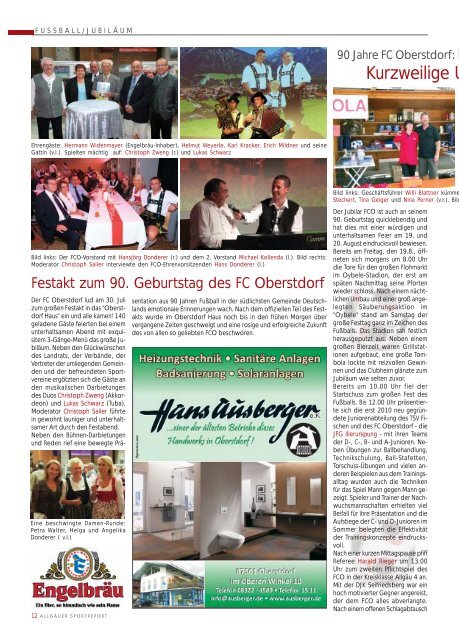 ASR Sport Ausgabe September 2011 - Allgäu Sport Report