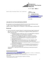 Jahresbericht der Hochschulbibliothek 2004/05 - Hochschule fÃ¼r ...