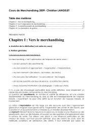 Chapitre I : Vers le merchandising - Christian Langelet
