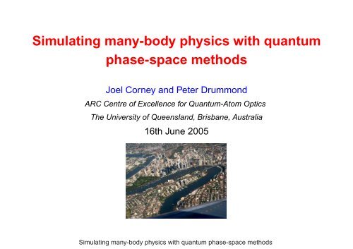 Simulating many-body physics with quantum phase-space methods