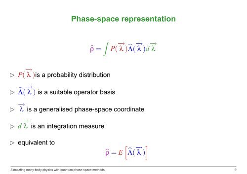 Simulating many-body physics with quantum phase-space methods