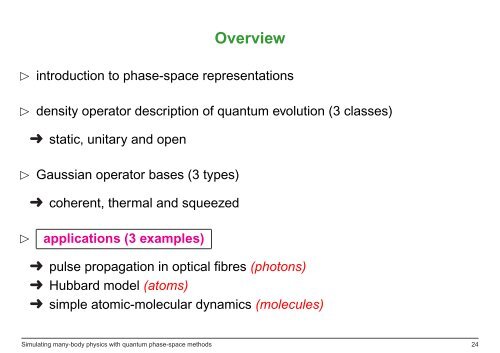 Simulating many-body physics with quantum phase-space methods