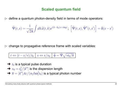 Simulating many-body physics with quantum phase-space methods