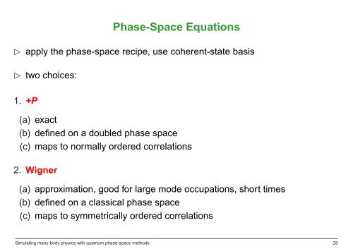 Simulating many-body physics with quantum phase-space methods