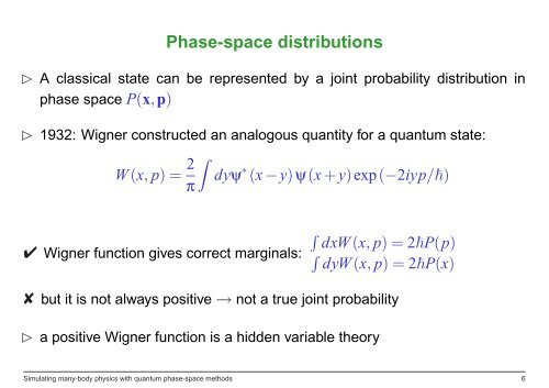 Simulating many-body physics with quantum phase-space methods