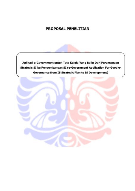 9 Contoh Proposal Penelitian Ui Ocw Universitas Indonesia