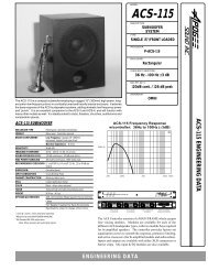 Apogee ACS-115 Subwoofer System Spec Sheet - Apogee Sound