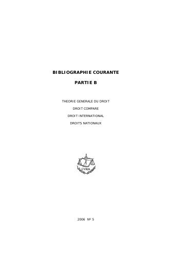 BIBLIOGRAPHIE COURANTE PARTIE B - curia - Europa