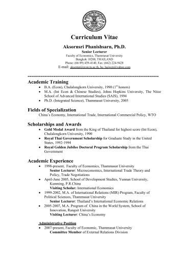 academic experience resumes