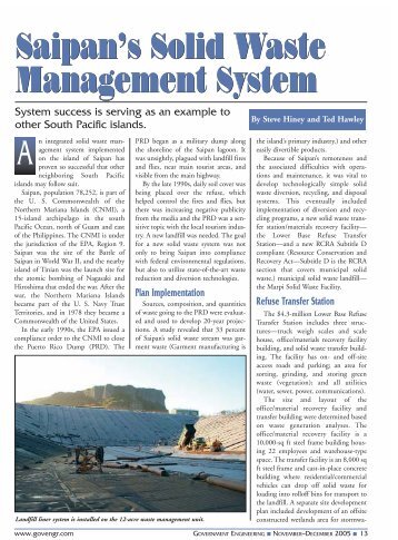 Saipan's Solid Waste Management System - Government ...