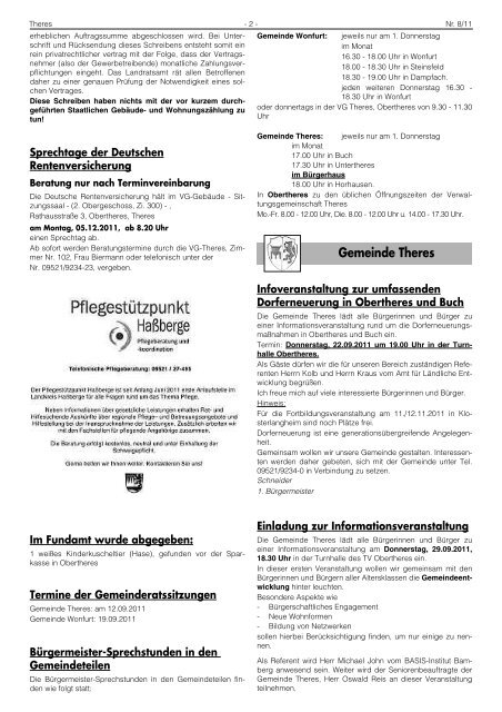 MITTEILUNGSBLATT der Verwaltungsgemeinschaft - Wonfurt