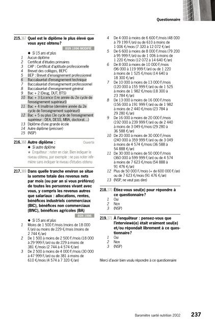 BaromÃ¨tre santÃ© nutrition 2002 - Inpes