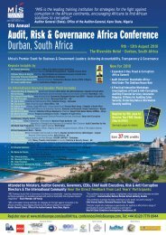 Audit, Risk & Governance Africa Conference Durban ... - MIS Training