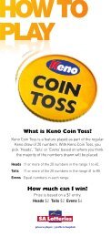 How to play Keno Coin Toss brochure - SA Lotteries