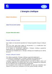 L'énergie cinétique - Mobilité et Sécurité sur la Route