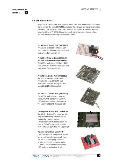 PICAXE Manual Section 1 - TechnoPujades - Free