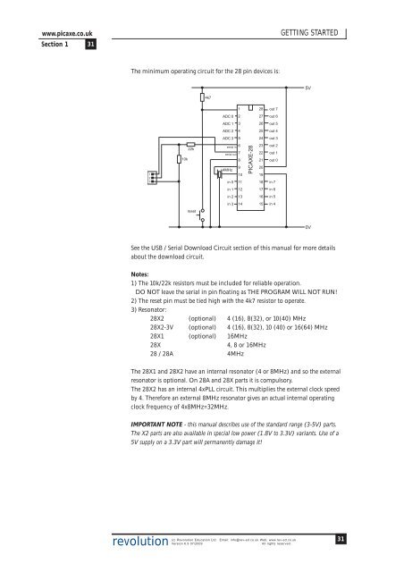 PICAXE Manual Section 1 - TechnoPujades - Free