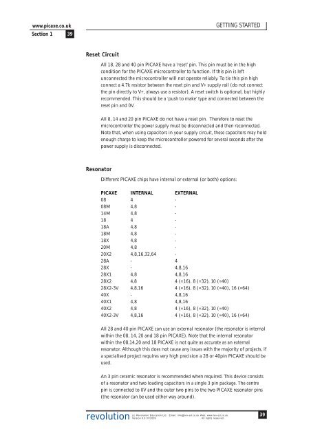 PICAXE Manual Section 1 - TechnoPujades - Free