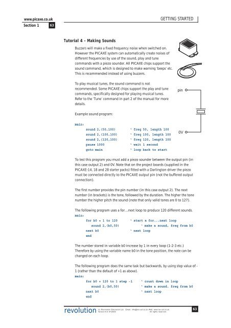 PICAXE Manual Section 1 - TechnoPujades - Free