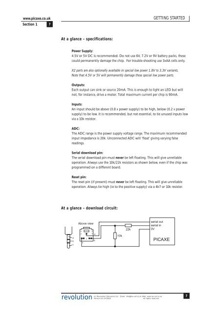 PICAXE Manual Section 1 - TechnoPujades - Free