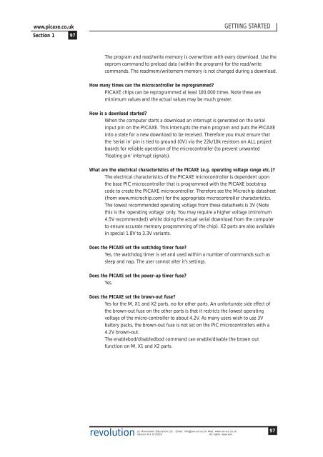 PICAXE Manual Section 1 - TechnoPujades - Free