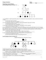 Pedigree Worksheet â day 3