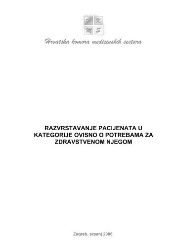 Kategorizacija bolesnika - Hrvatska komora medicinskih sestara