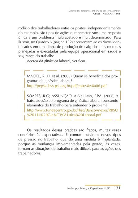 LesÃµes por esforÃ§os repetitivos: guia para profissionais ... - CEREST