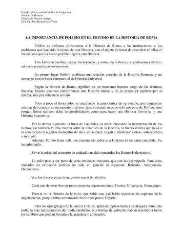 LA IMPORTANCIA DE POLIBIO EN EL ESTUDIO ... - Historia Antigua