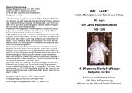 WALLFAHRT Hl. Klemens Maria Hofbauer - Marienpfarre