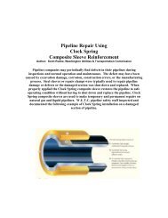 Pipeline Repair Using Clock Spring Composite Sleeve Reinforcement