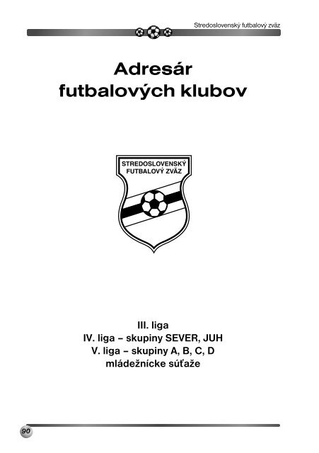 Kluby - Stredoslovenský futbalový zväz