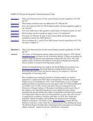OHRP 45 CFR part 46 Frequently Asked Questions ... - HHS Archive