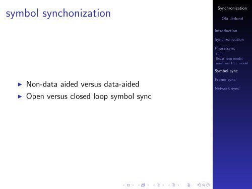 Synchronization - Digital Communication Chapter 6 & 7 - Unik