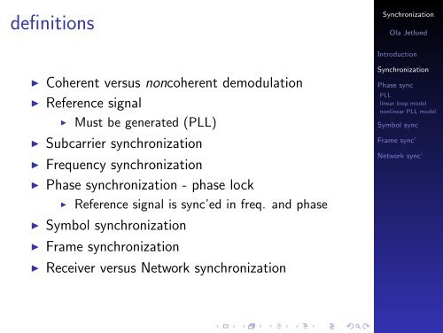 Synchronization - Digital Communication Chapter 6 & 7 - Unik