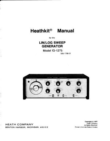 IG-1275 Lin-Log Sweep Generator Manual.pdf - Tubular Electronics