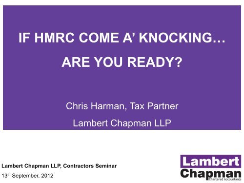 Lambert Chapman LLP, Contractors Seminar - PCG